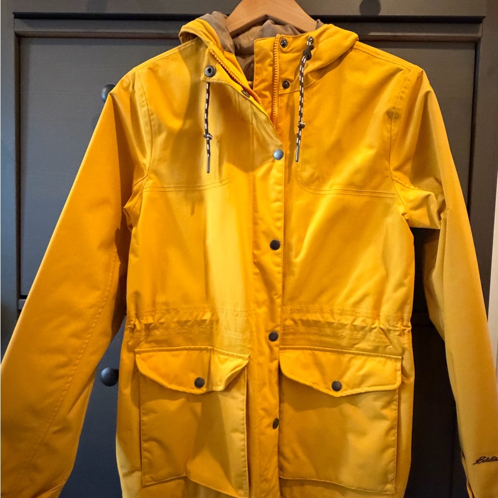 NEW Eddie Bauer Charly Yellow Women's Rain Coat